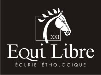 Logo Equi Libre en noir & blanc sur fond noir