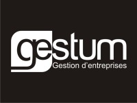 Logo Gestum en noir & blanc sur fond noir