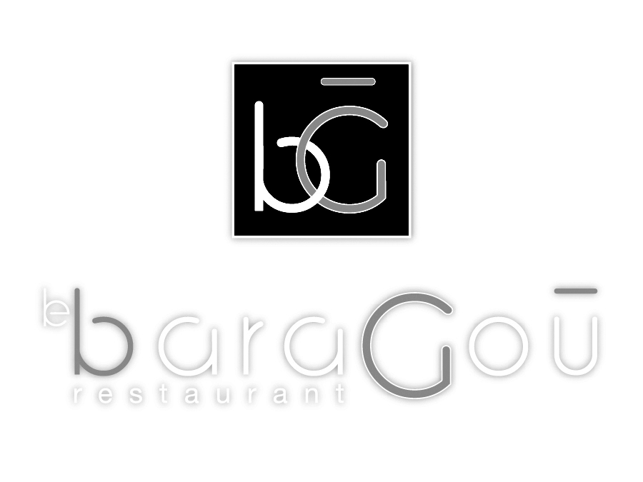 Logo Baragou en noir & blanc sur fond noir